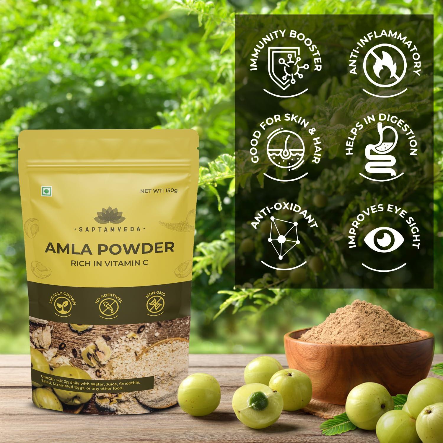 Polvo de Amla Orgánico Saptamveda 150g - Superalimento