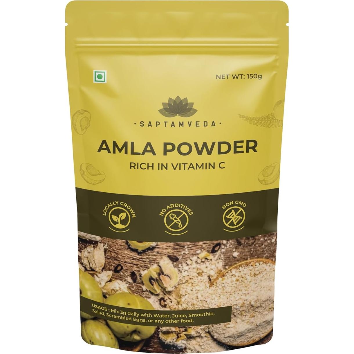 Polvo de Amla Orgánico Saptamveda 150g - Superalimento
