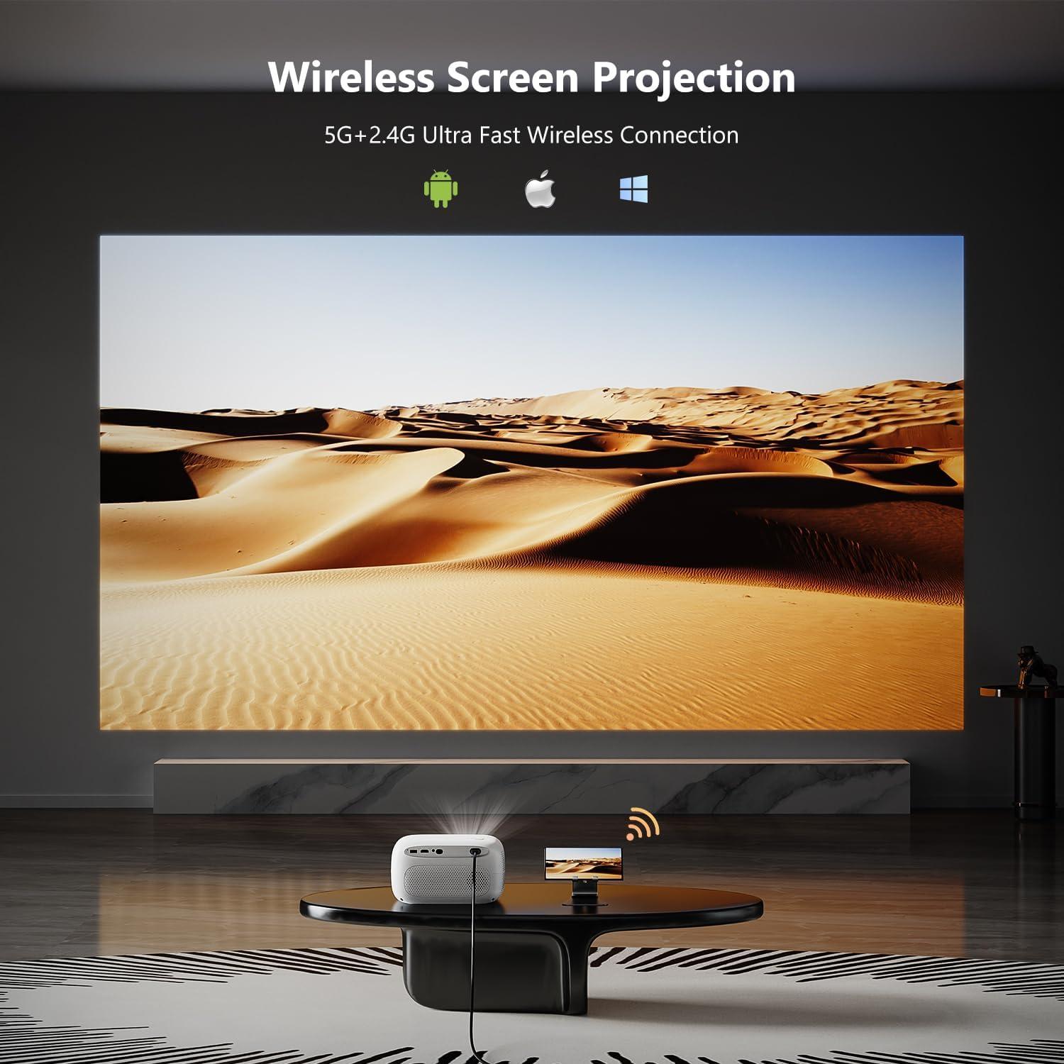 Proyector Mini ALLIWAVA PR550 4K 18000 Lúmenes WiFi