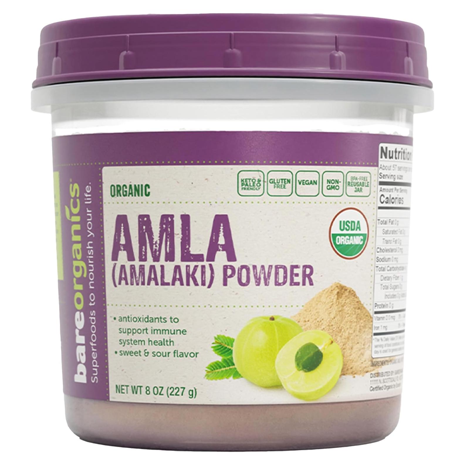 Polvo de Amla Orgánico BareOrganics 227 g - Grosella India