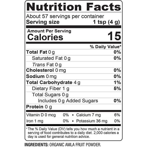 Polvo de Amla Orgánico BareOrganics 227 g - Grosella India
