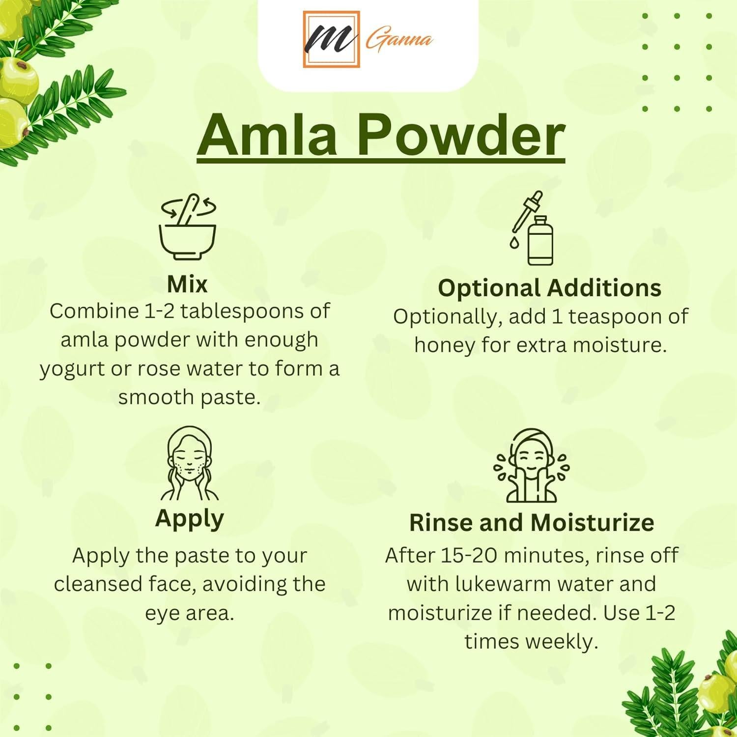 Polvo de Amla 100% Natural mGanna 227g - Cuidado Piel y Cabello