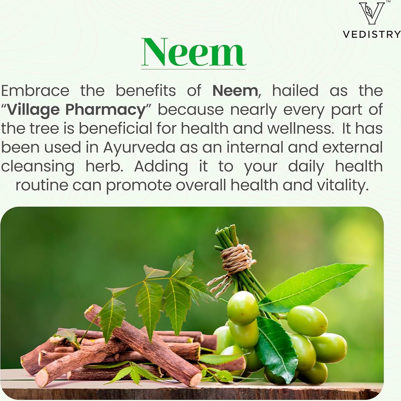 Tabletas Vedistry Neem+ 1100mg con Pimienta Larga - 60 Unidades