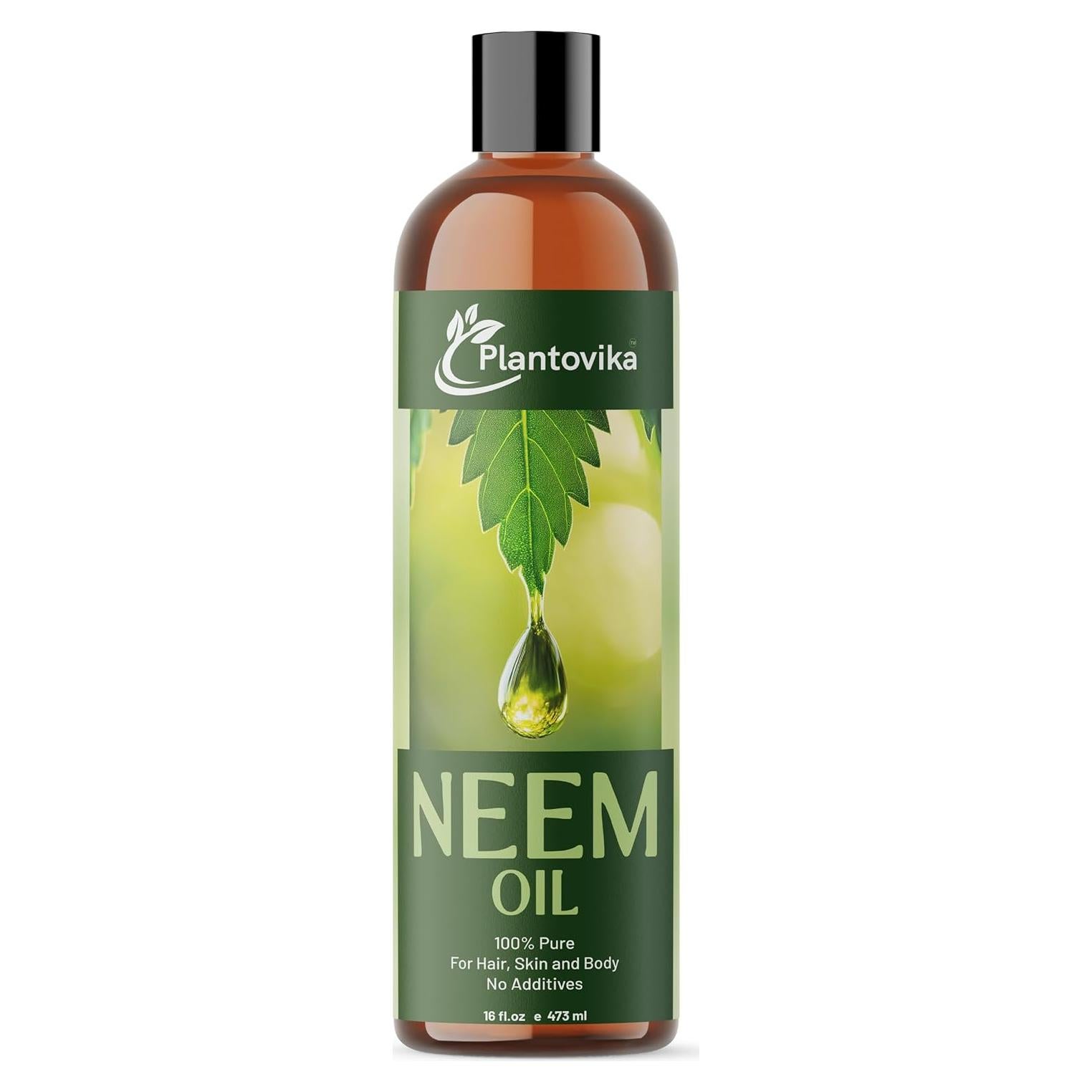 Aceite de Neem Puro Plantovika 473 ml Prensado en Frío Natural