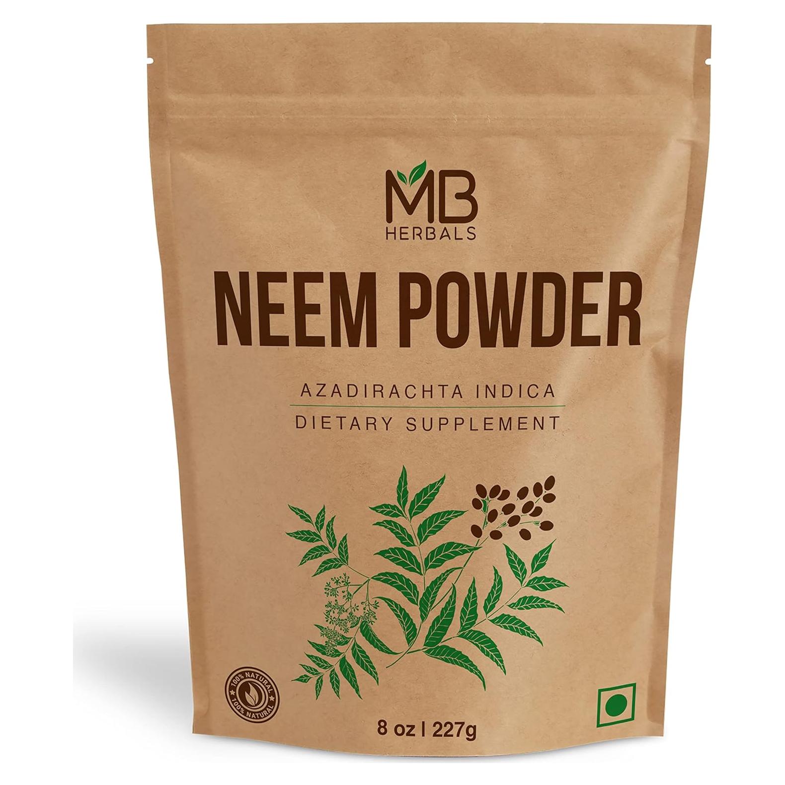 Polvo de Neem Puro MB Herbals 227g - Suplemento Natural