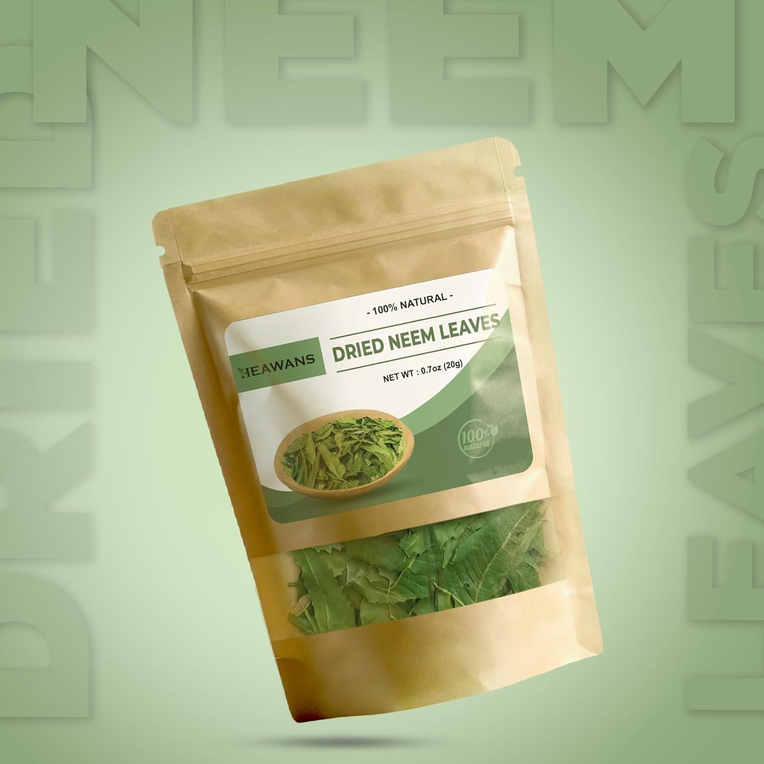 Hojas de Neem Secas Heawans 19.84 g - 100% Naturales