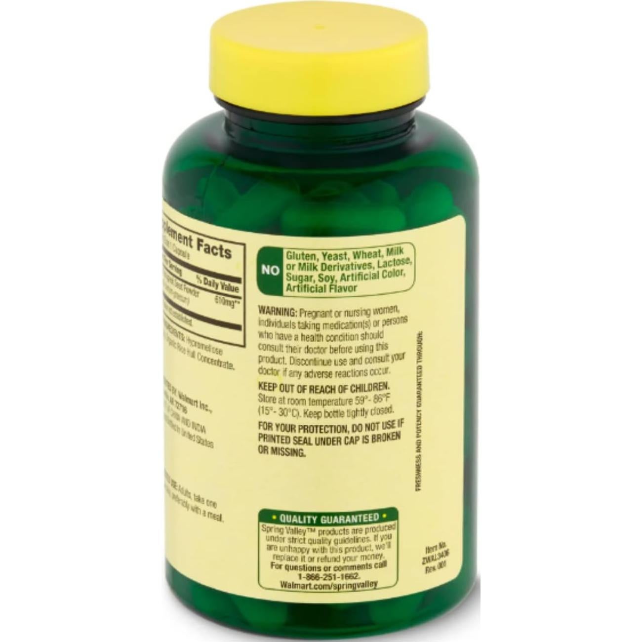 Suplemento Dietético Fenogreco Spring Valley 610 mg 100 Cápsulas