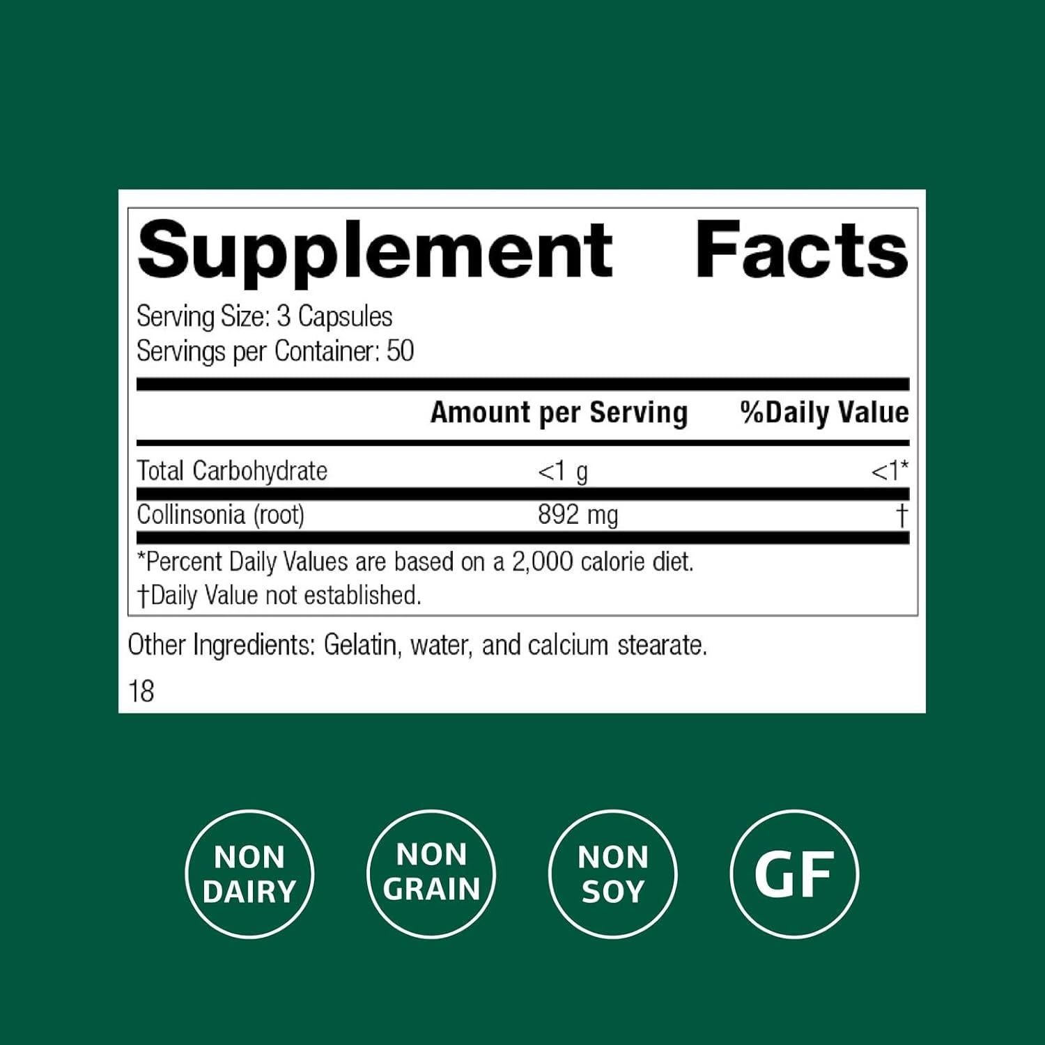 Suplemento Digestivo Collinsonia Root Standard Process 150 Cápsulas