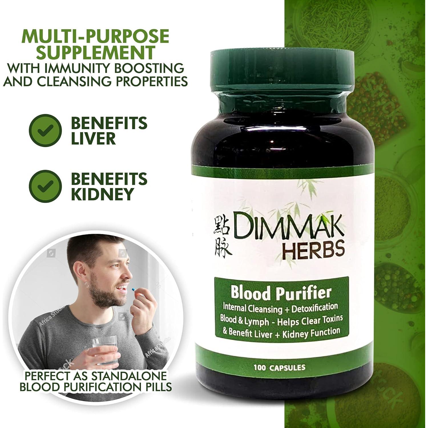 Suplemento Herbal Dimmak Herbs 100 Cápsulas Purificador Sangre