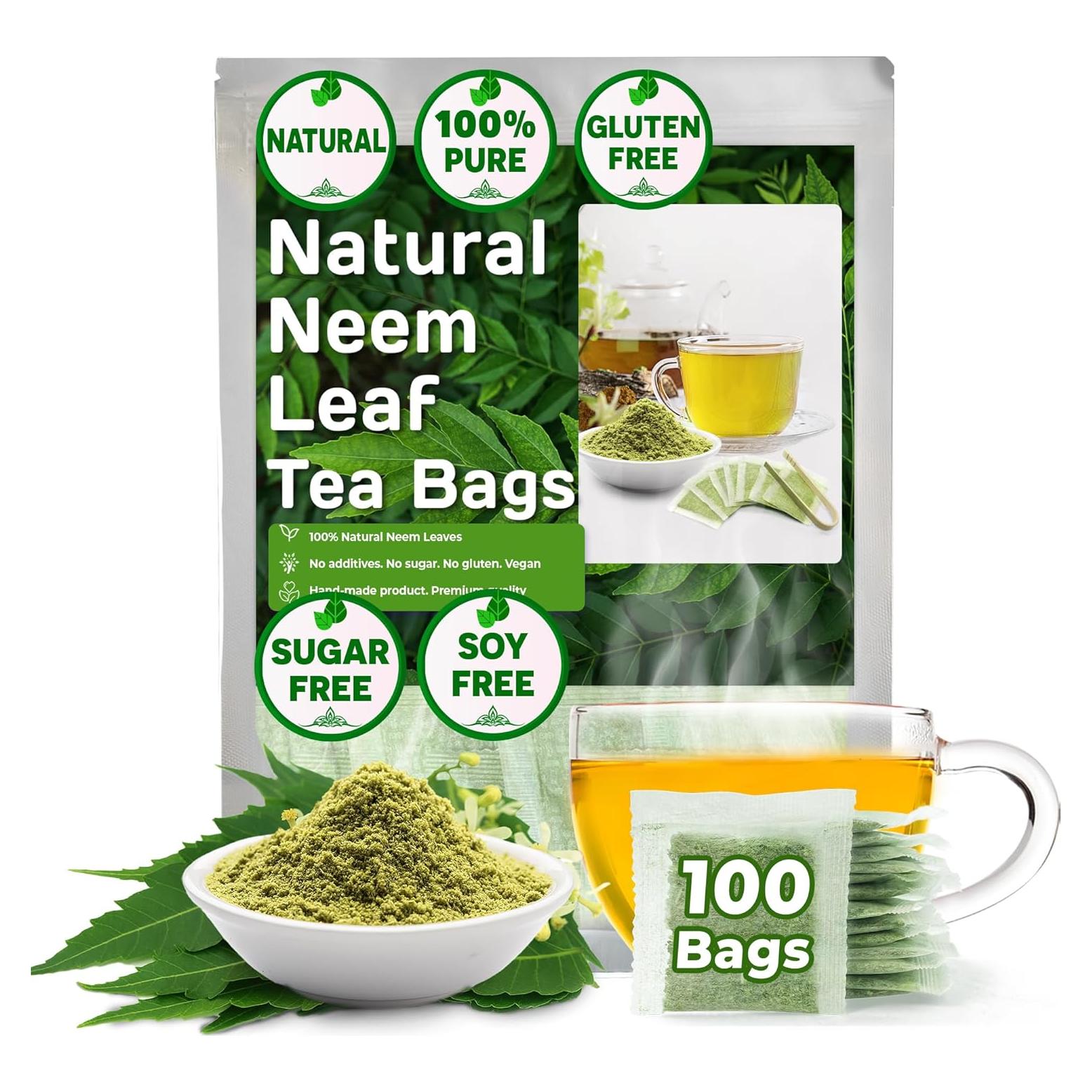 Té de Hoja de Neem FreshDrinkUS 100 Bolsitas 100% Natural