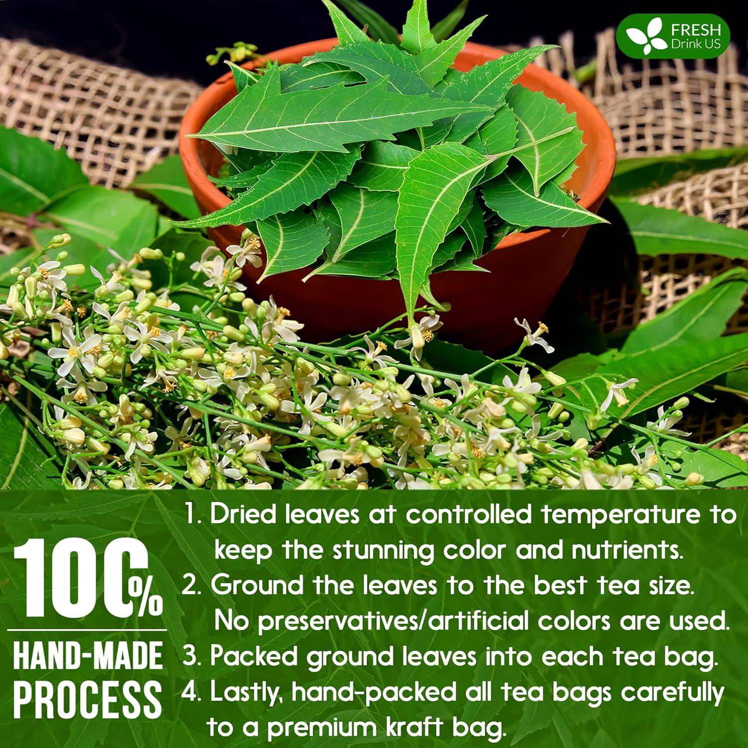 Té de Hoja de Neem FreshDrinkUS 100 Bolsitas 100% Natural