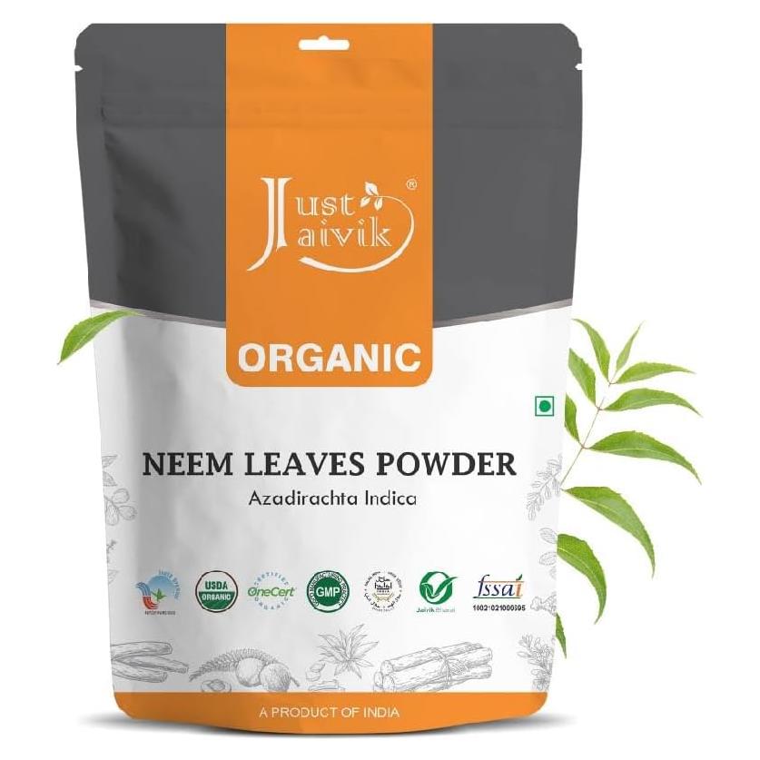 Polvo de Hojas de Neem Orgánico Just Jaivik 227g - Salud Piel y Cabello