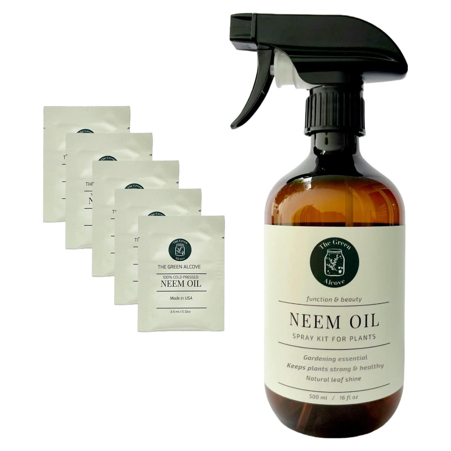 Kit Spray Aceite de Neem 100% Puro The Green Alcove 473 ml