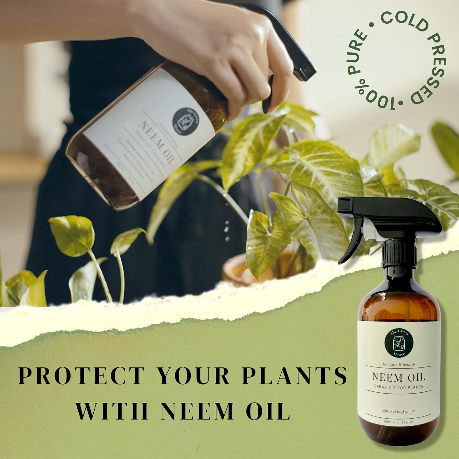 Kit Spray Aceite de Neem 100% Puro The Green Alcove 473 ml