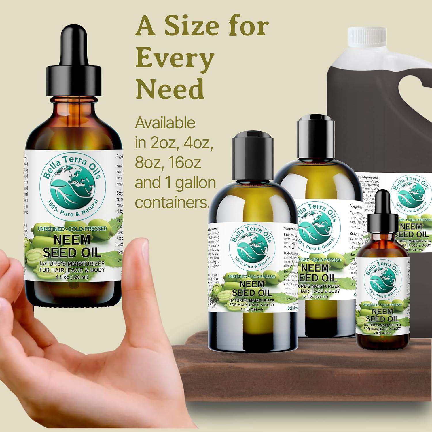 Aceite de Semilla de Neem Orgánico Bella Terra 226g - Cuidado Natural