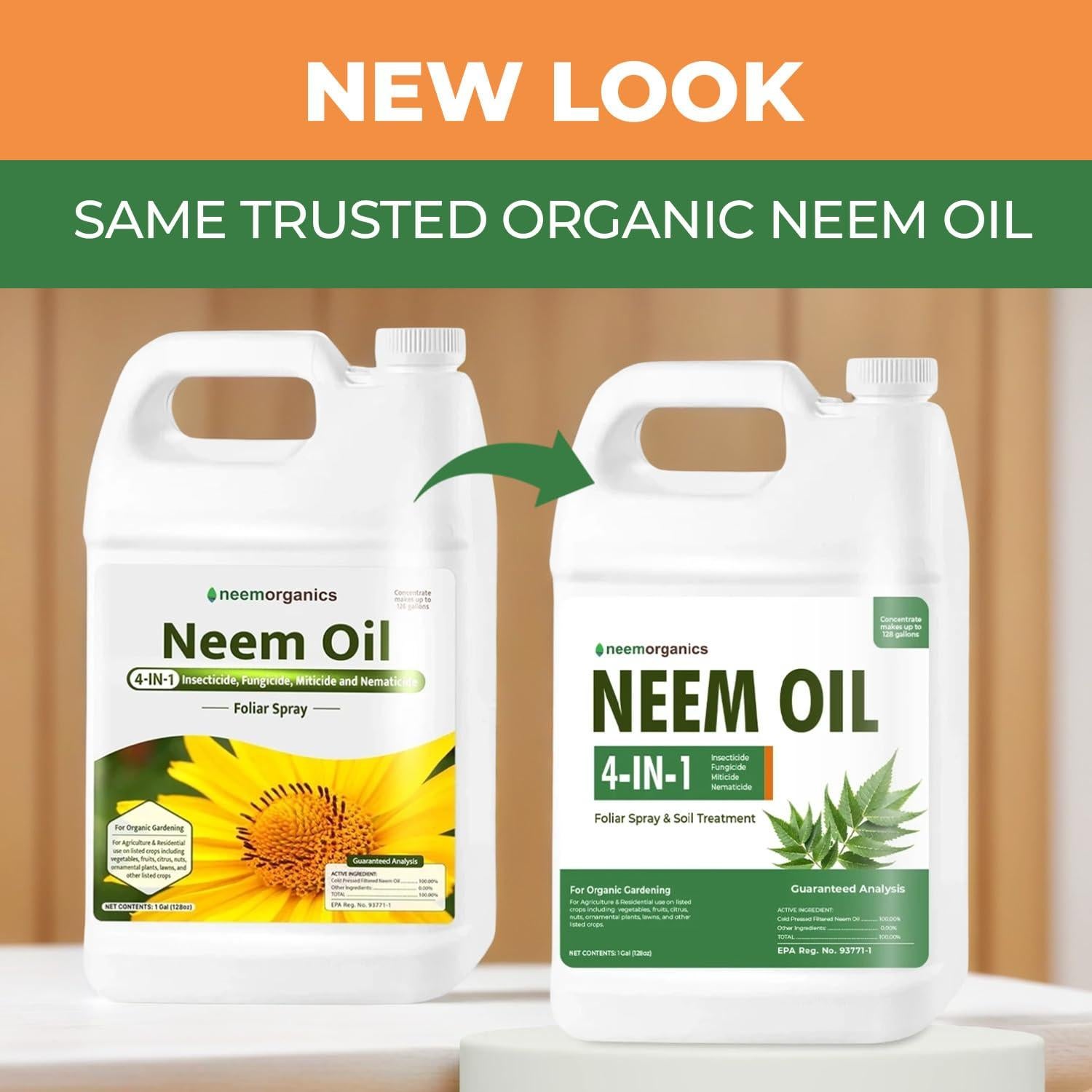 Aceite de Neem Puro Neem Organics 3.78L - Control de Plagas