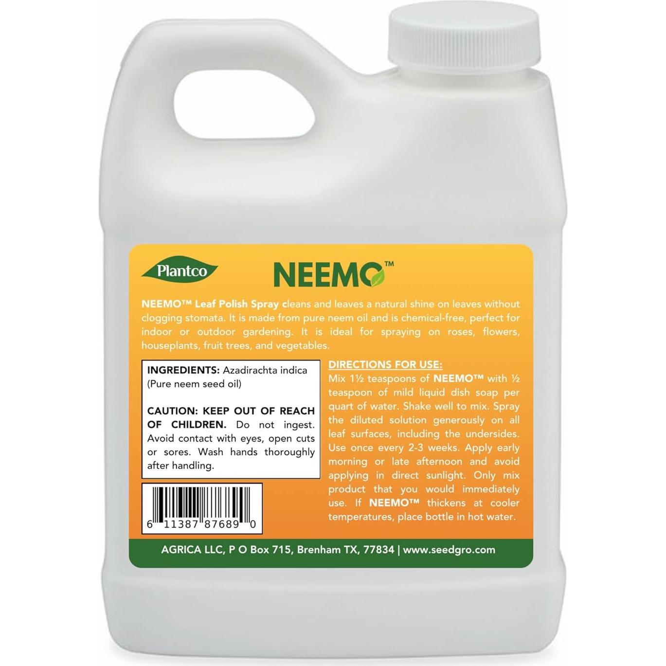Spray de Aceite de Neem NEEMO 100% Puro 470 mL - Ecológico para Plantas