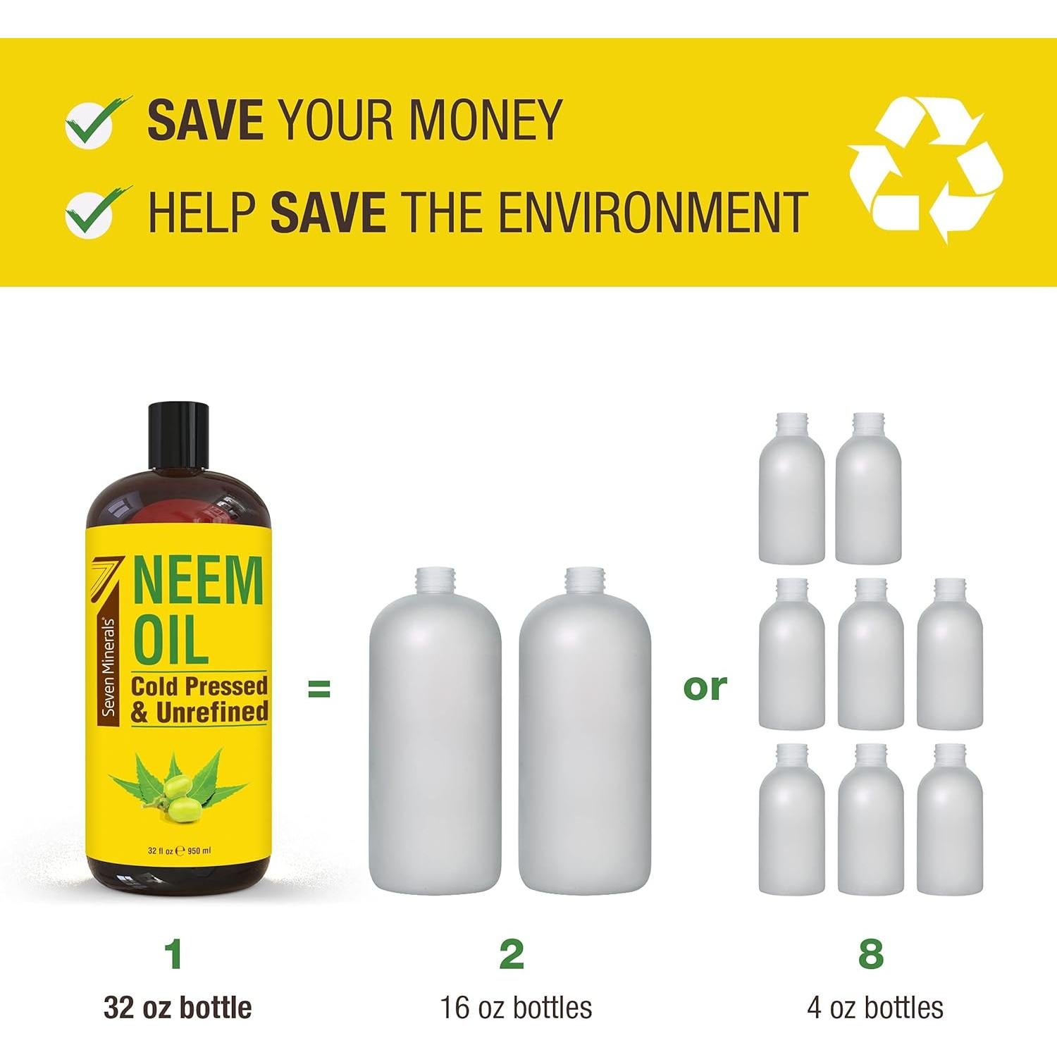 Aceite de Almendra Dulce y Neem Puro 946ml Seven Minerals