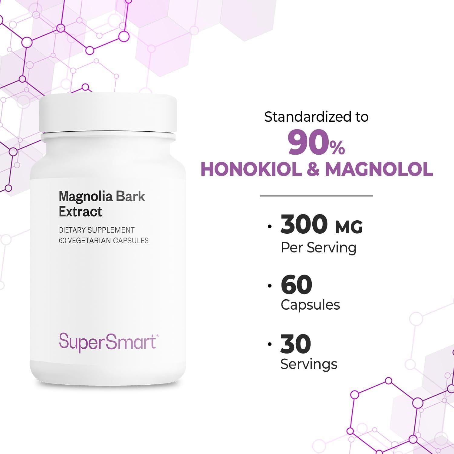 Suplemento de Corteza de Magnolia Supersmart 60 Cápsulas 300 mg