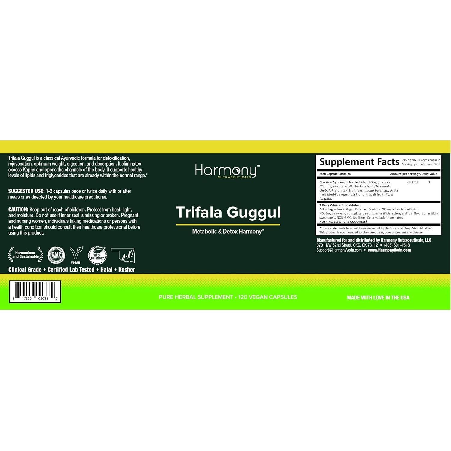 Trifala Guggul Ameri Kal - Detoxificación y Metabolismo 120 Cápsulas