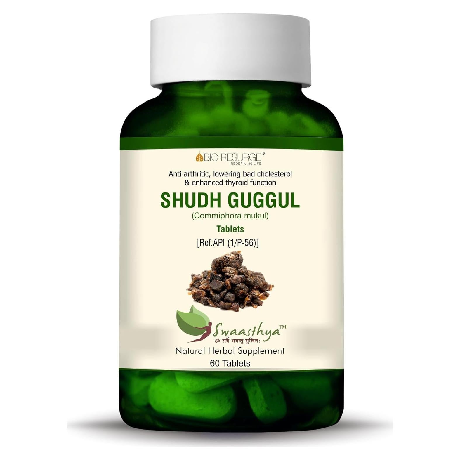 Tabletas Ayurvédicas Swaasthya Shudh GUGGUL 60x750mg