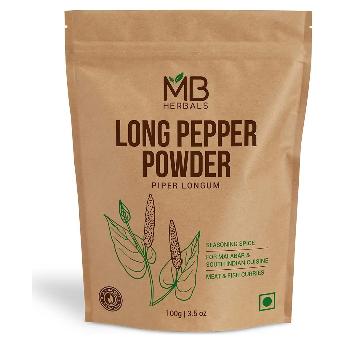 Polvo de Pimienta Larga MB Herbals 100g Puro Sin Aditivos