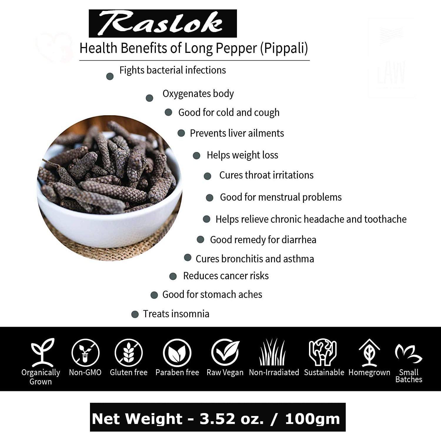 Pimienta Larga India Raslok Pippali 100g - Especia Orgánica