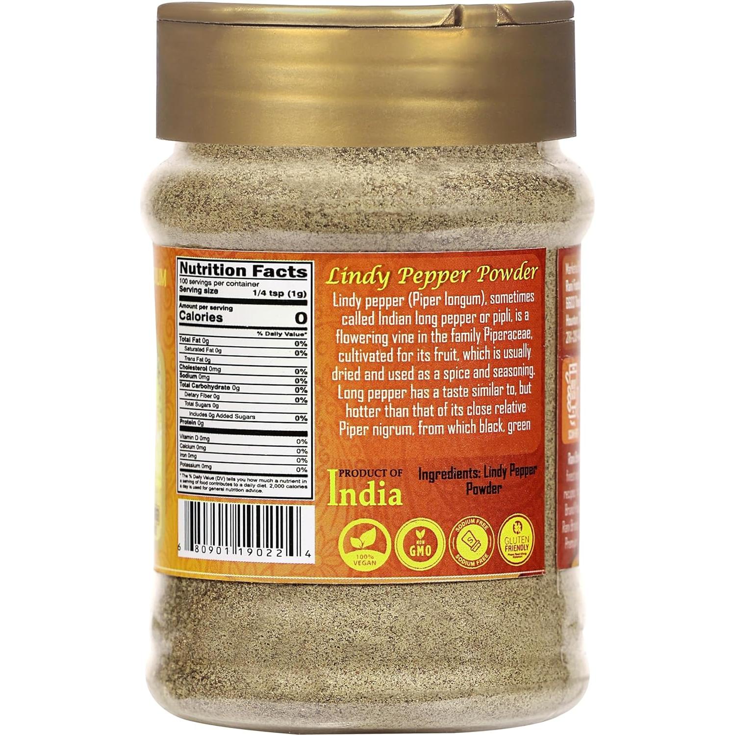 Pimienta Larga en Polvo Rani Lindy 100g - Natural y Vegano