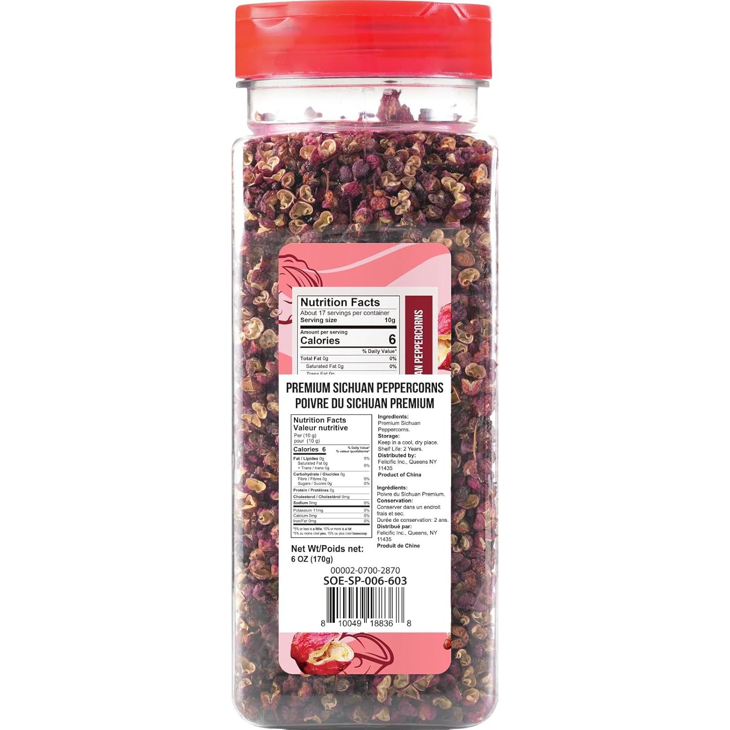 Pimienta de Sichuan Soeos 170g - Sabor Adormecedor y Cítrico