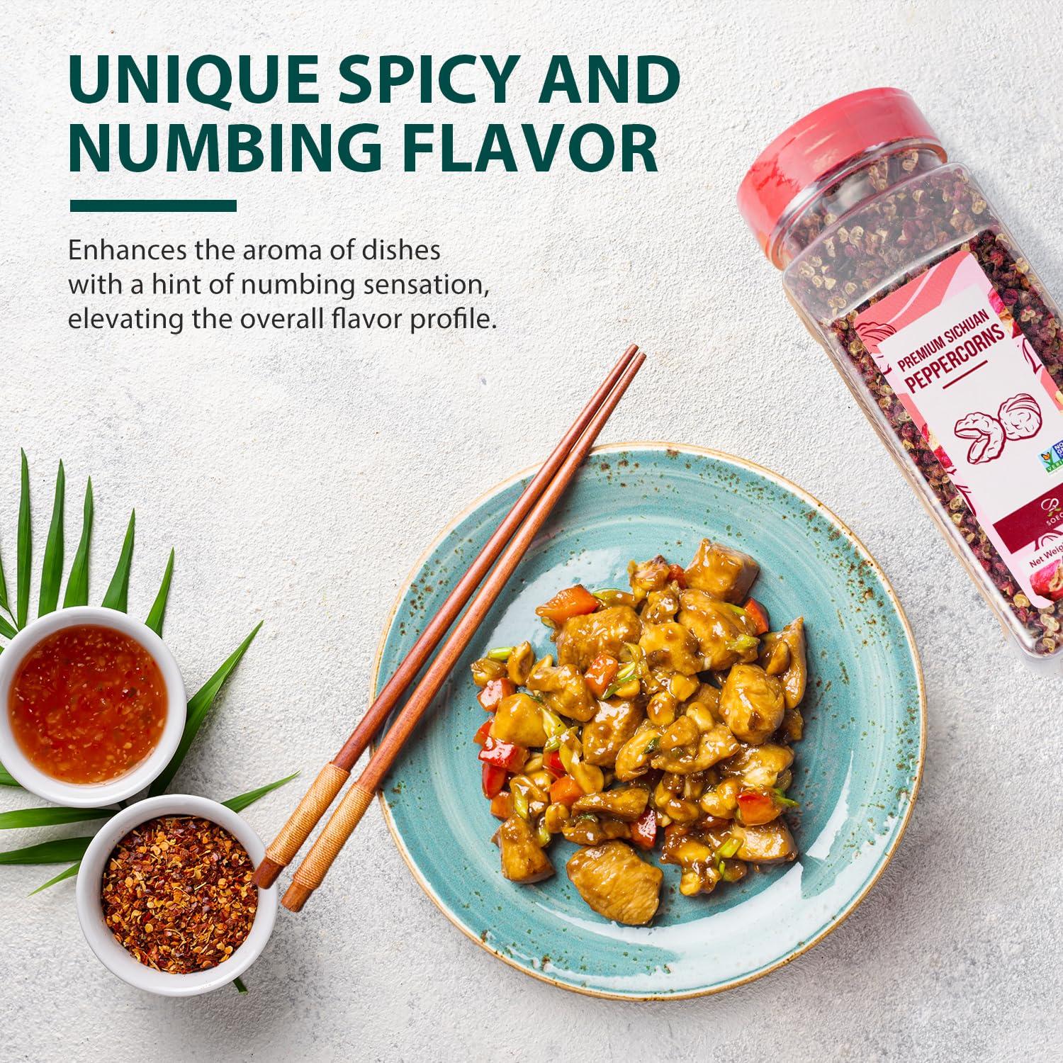 Pimienta de Sichuan Soeos 170g - Sabor Adormecedor y Cítrico