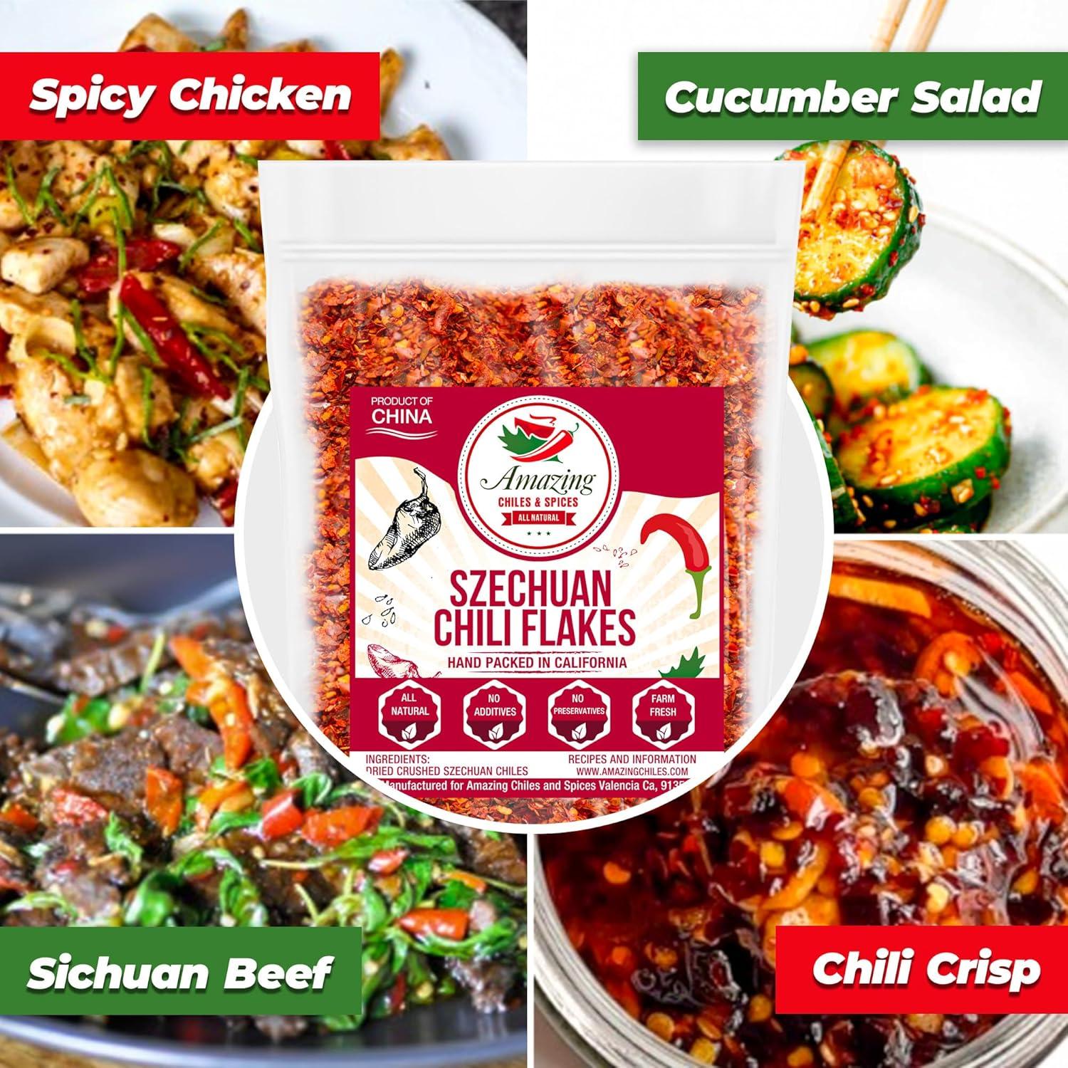 Copos de Chile Sichuan Amazing Chiles 227 g - Sazonador Picante