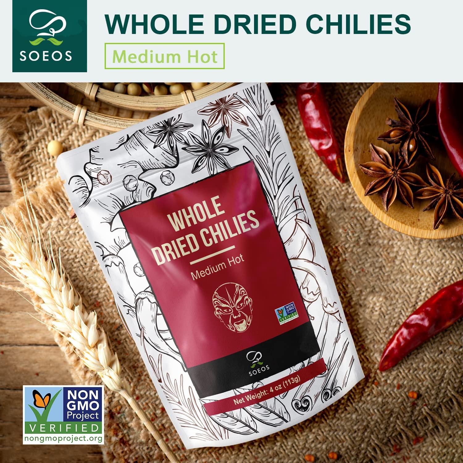 Chile Seco Szechuan Soeos 113.4g - Picante Medio Natural
