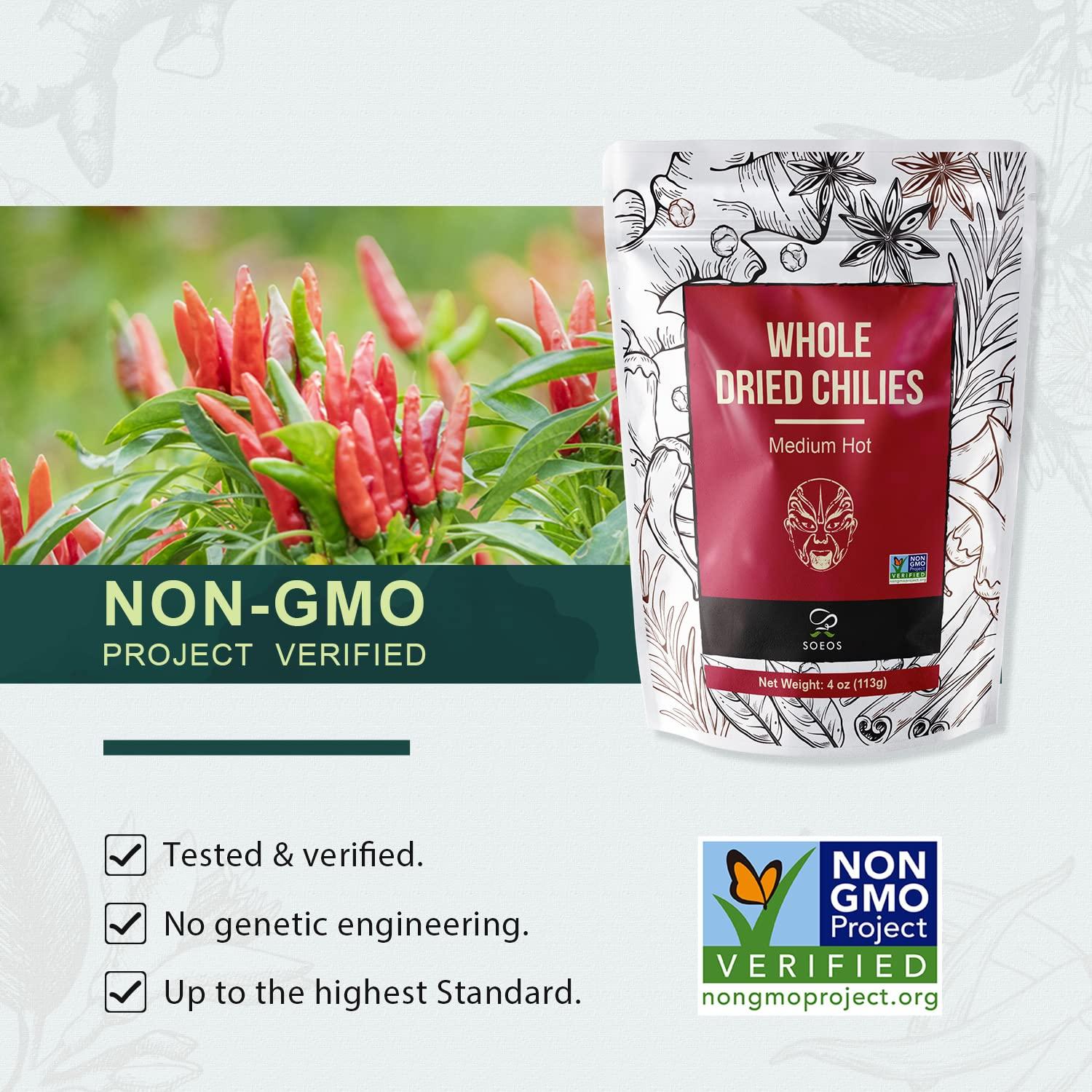 Chile Seco Szechuan Soeos 113.4g - Picante Medio Natural