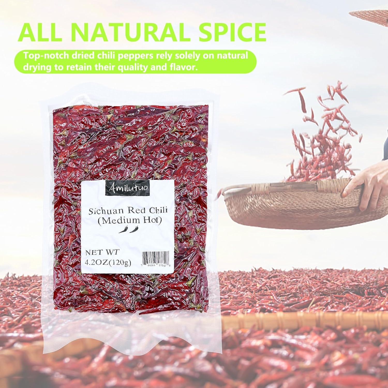 Chiles Secos Szechuan Amilutuo 120g - Pimiento Rojo Natural