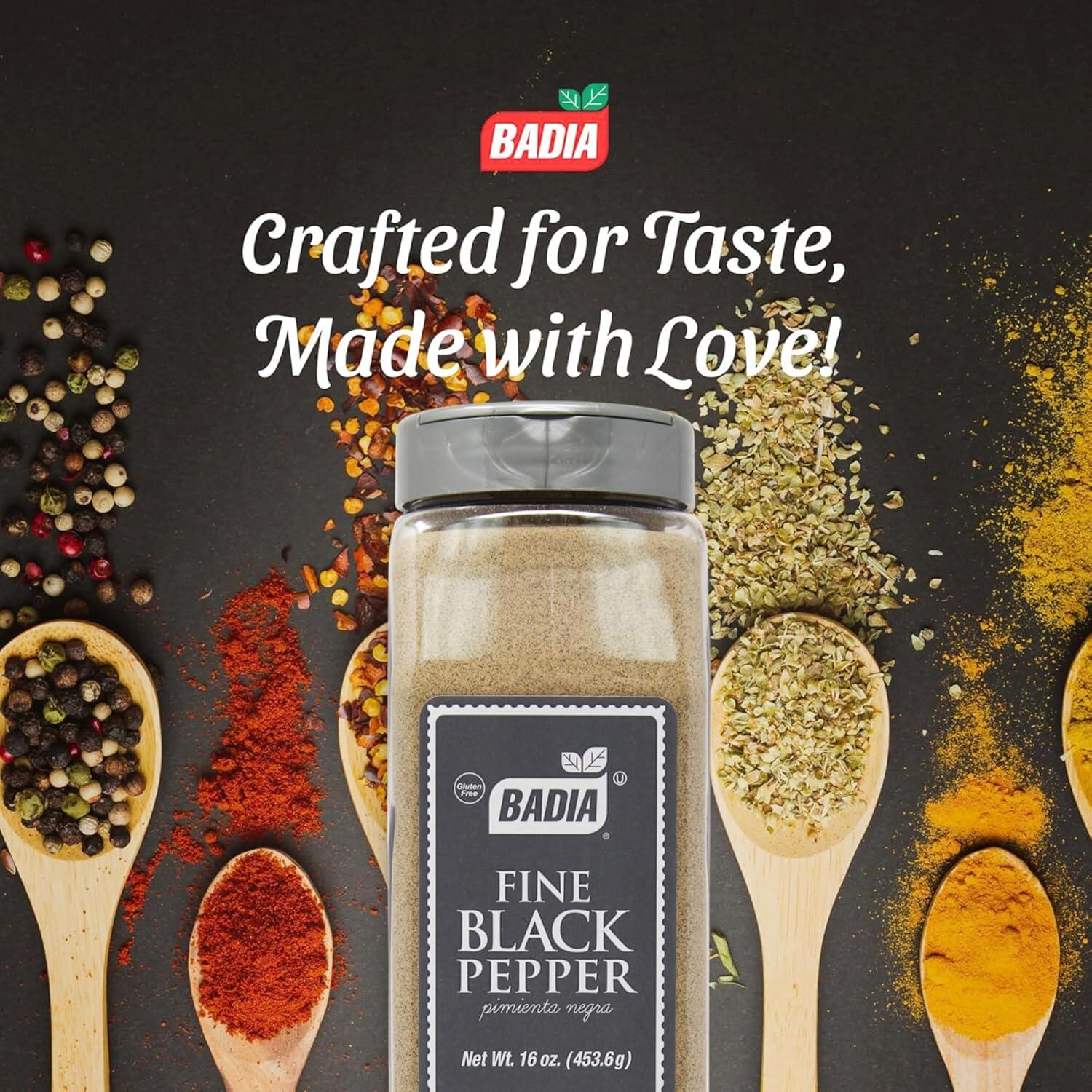 Pimienta Negra Molida Fina Badia 450g - Sabor Intenso