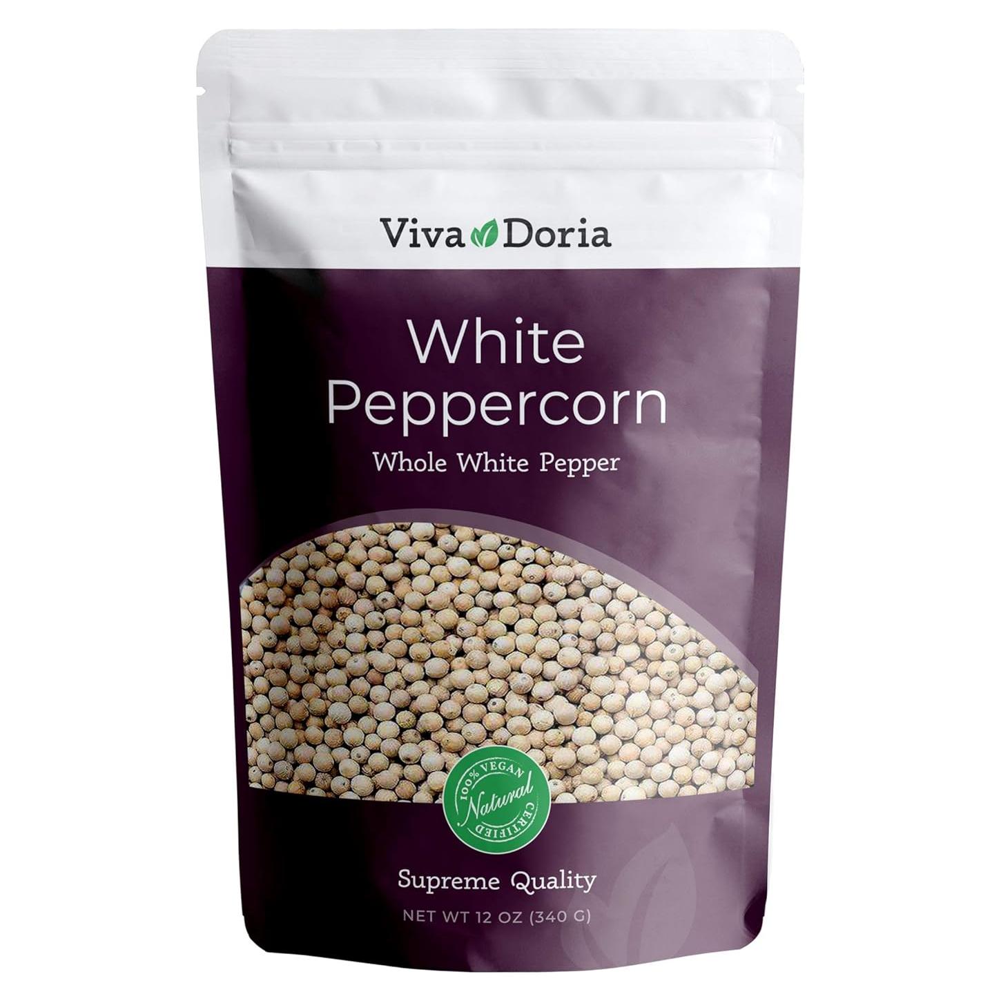 Pimienta Blanca Entera Viva Doria 340g - Sabor Suave y Delicado