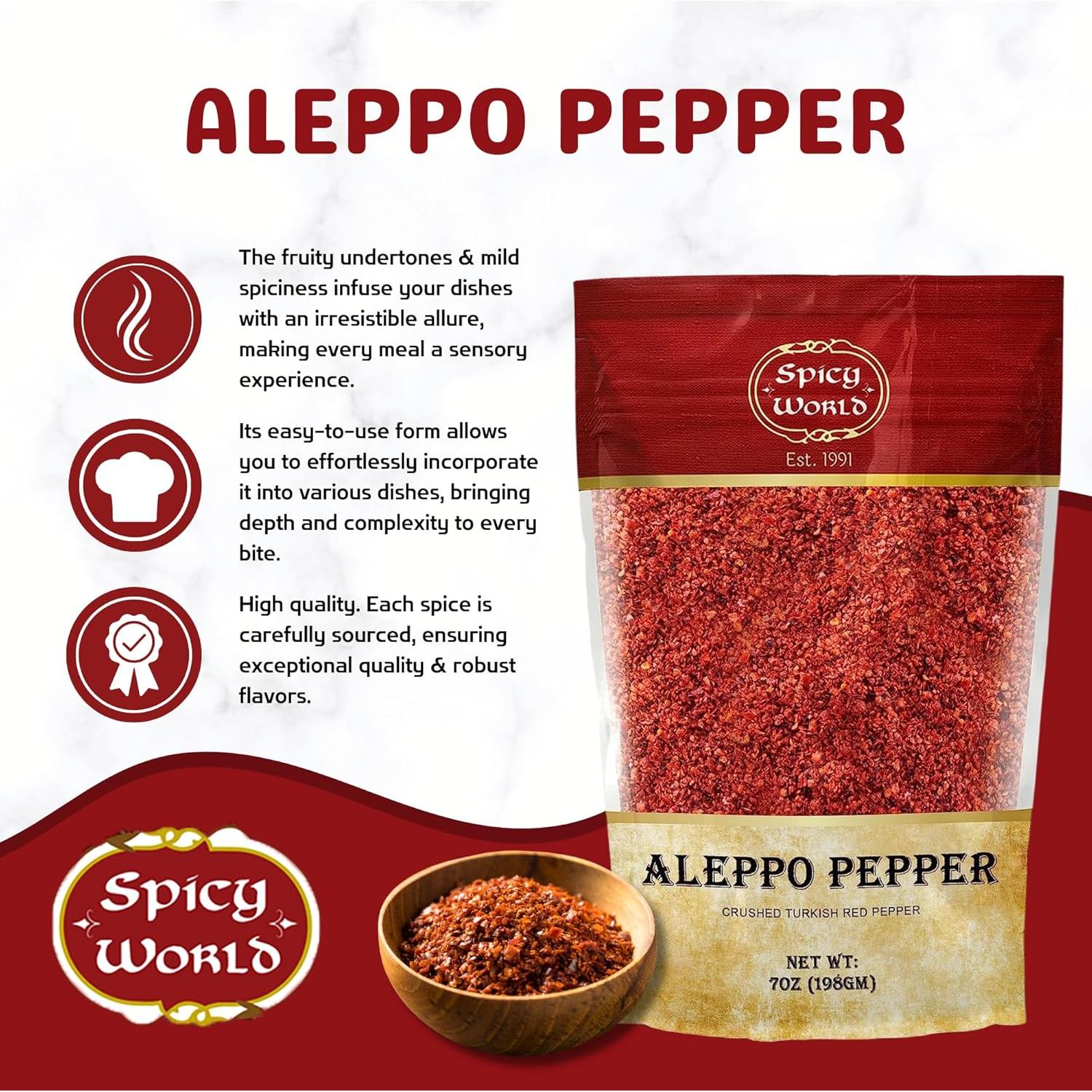 Escamas de Pimiento Aleppo Spicy World 198 g - Especia Turca