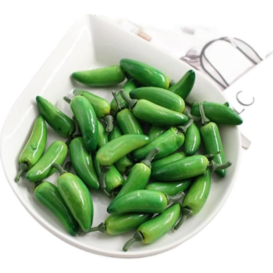 Pimientos Verdes Artificiales Zenarao - 10 Pcs Decoración Realista