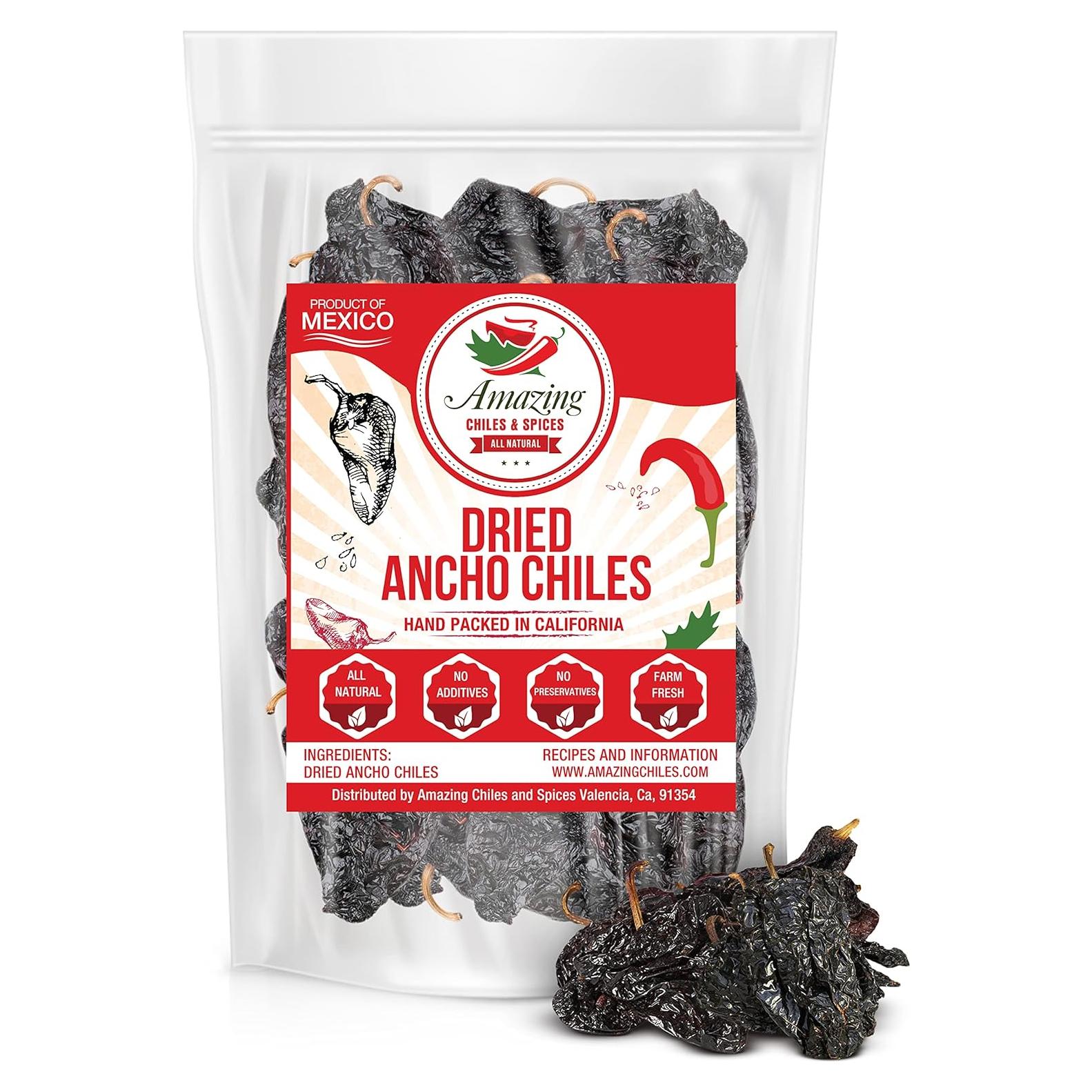 Chiles Ancho Secos 113 g Amazing Chiles - Sabor Dulce y Ahumado