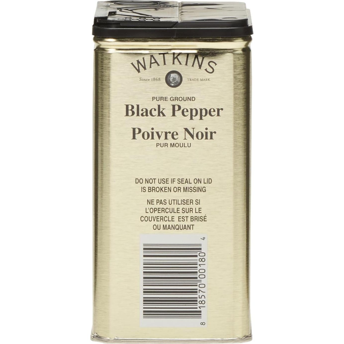 Pimienta Negra Molida Gourmet Watkins 170 g - Natural