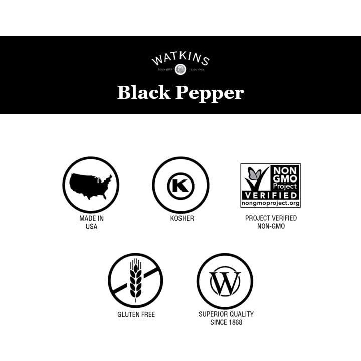 Pimienta Negra Molida Gourmet Watkins 170 g - Natural