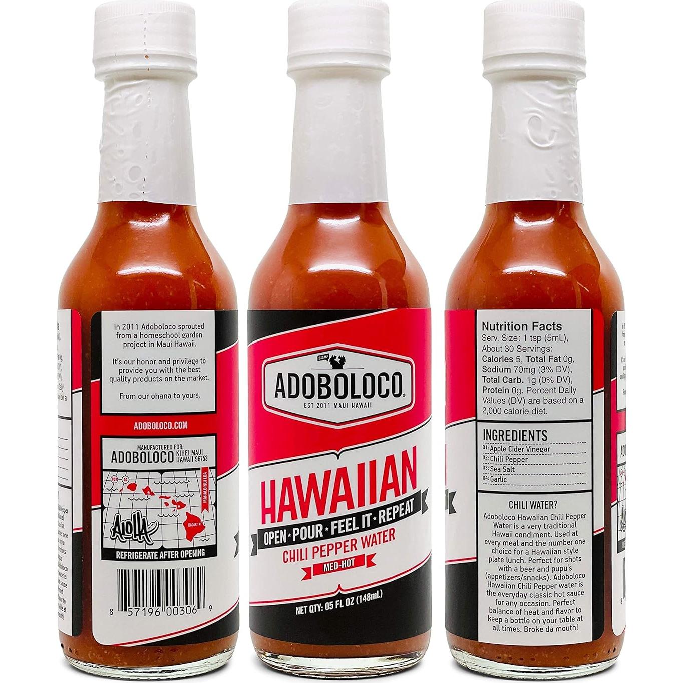 Salsa Picante Adoboloco Agua de Chile Hawaiano 148ml - Calor Medio