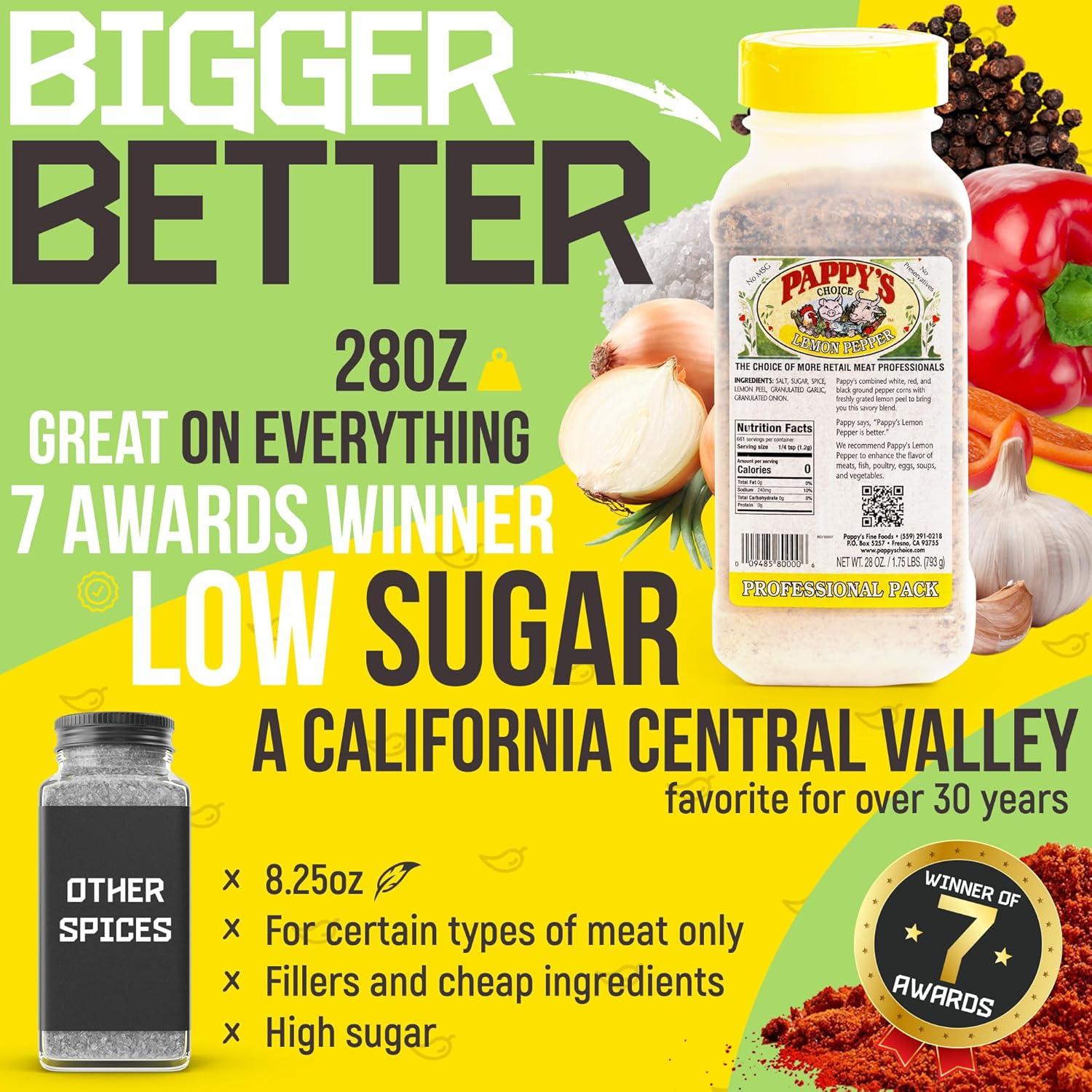 Pimienta de Limón Pappy 793g - Sazonador para Carnes y Verduras