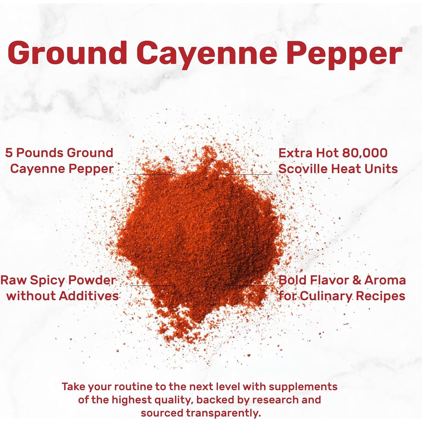 Pimienta de Cayena Molida 2.27 kg Deal Supplement - Extra Picante 80,000 SHU