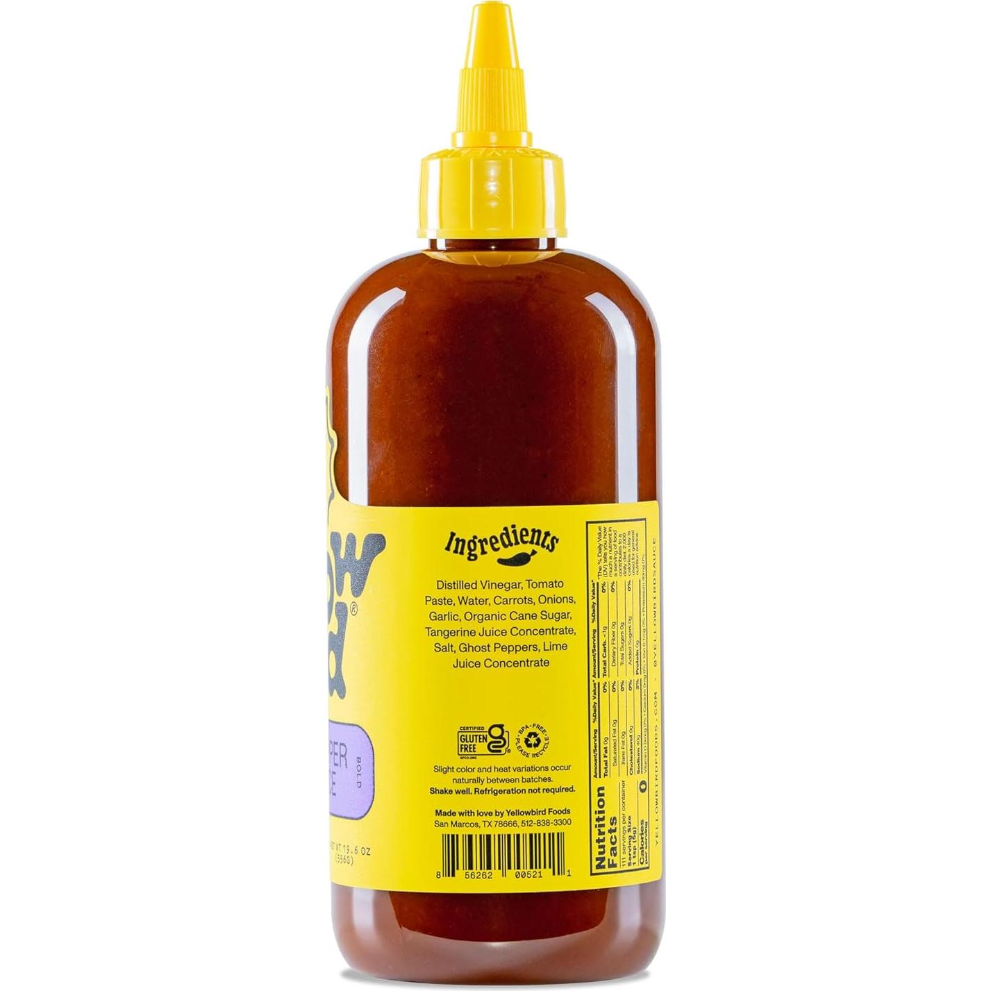 Salsa Picante Yellowbird Pimiento Fantasma 550 g - Hecho en Texas