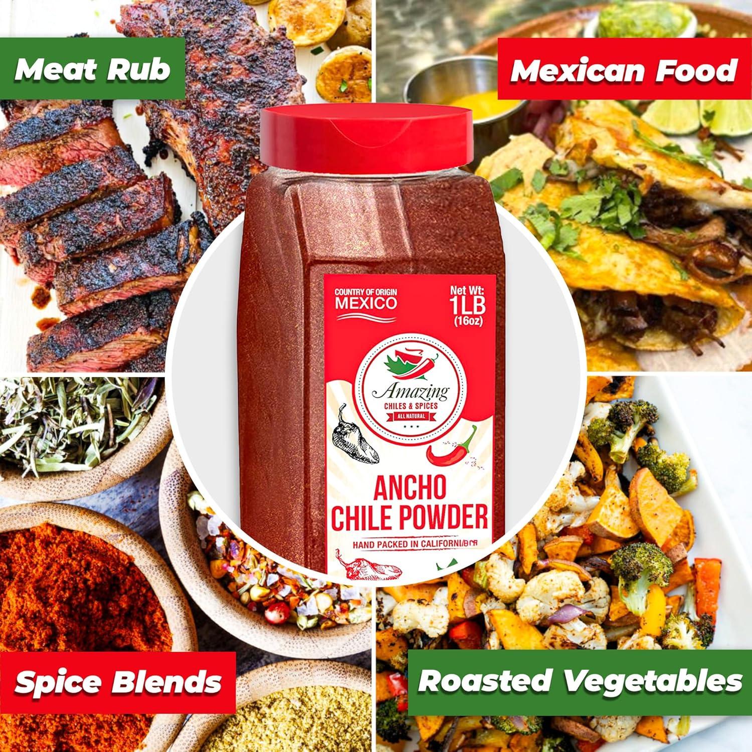 Pólvora de Chile Ancho Molido 453g - Amazing Chiles & Spices