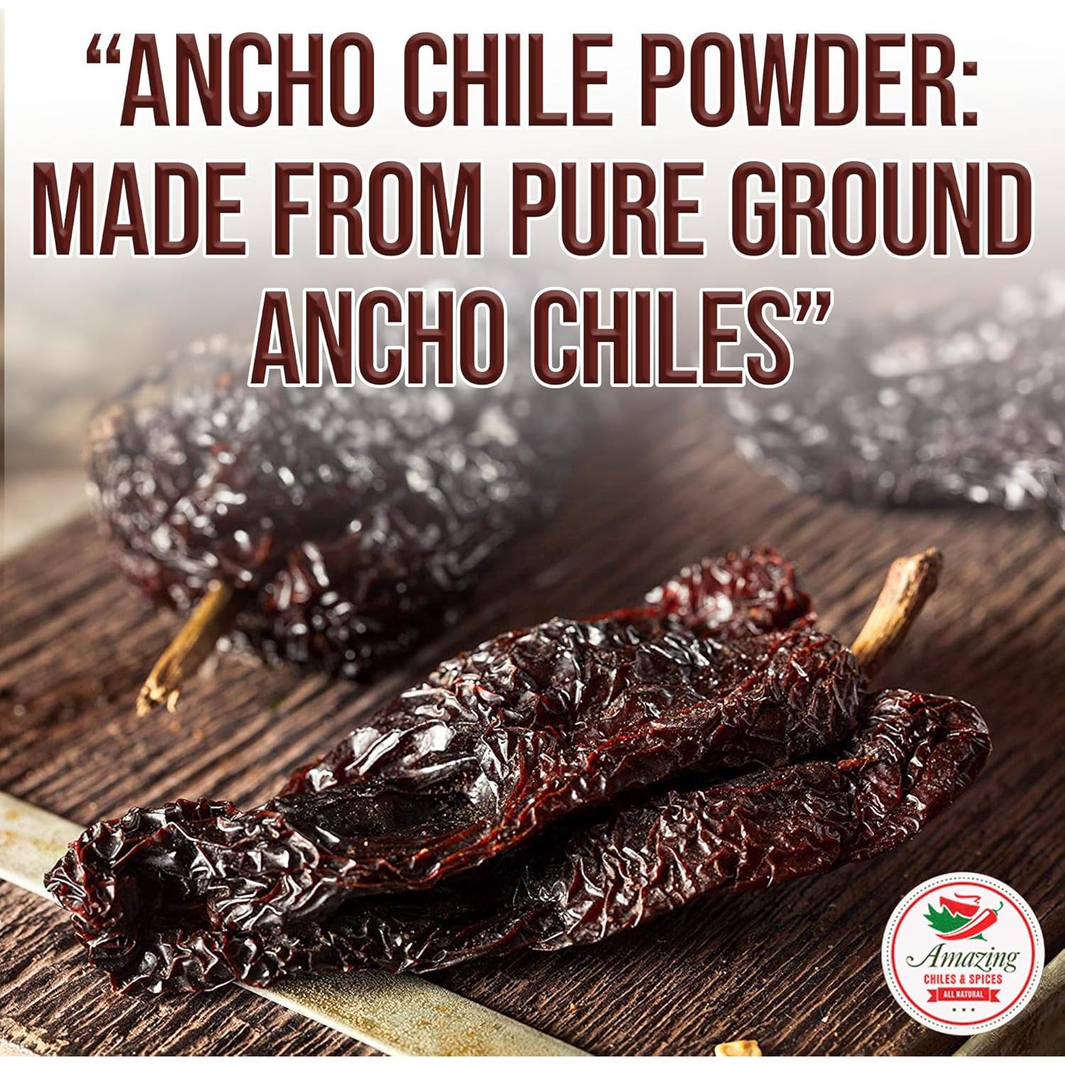 Pólvora de Chile Ancho Molido 453g - Amazing Chiles & Spices