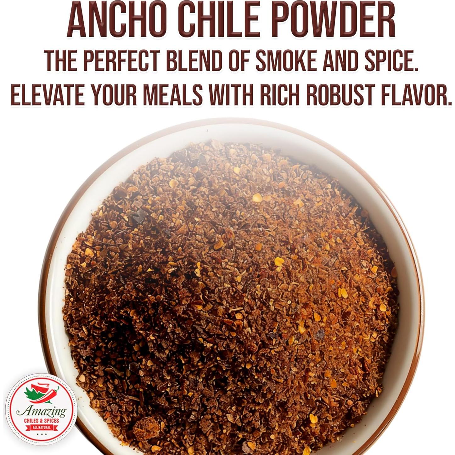 Pólvora de Chile Ancho Molido 453g - Amazing Chiles & Spices