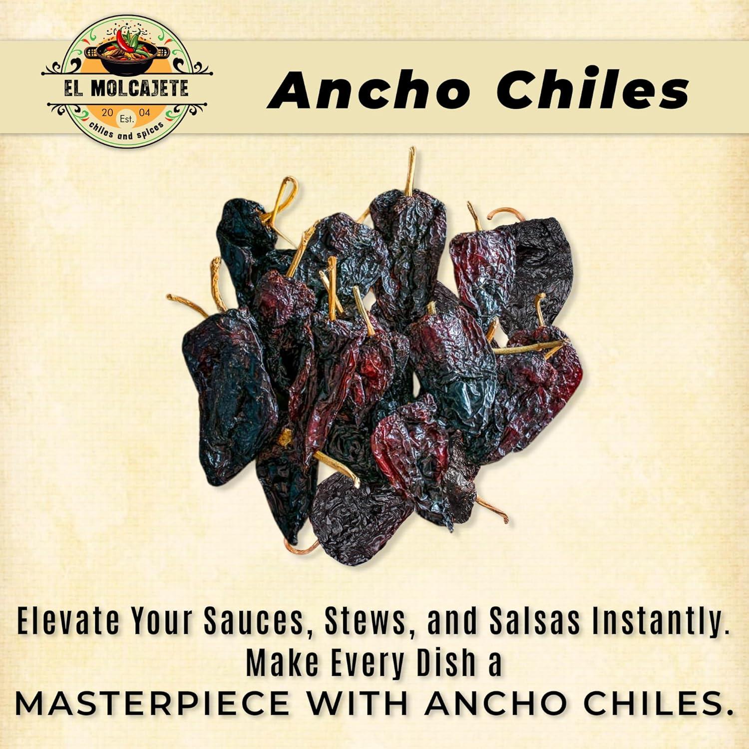 Chiles Ancho Secos 453g Todo Natural - Picante Suave y Dulce