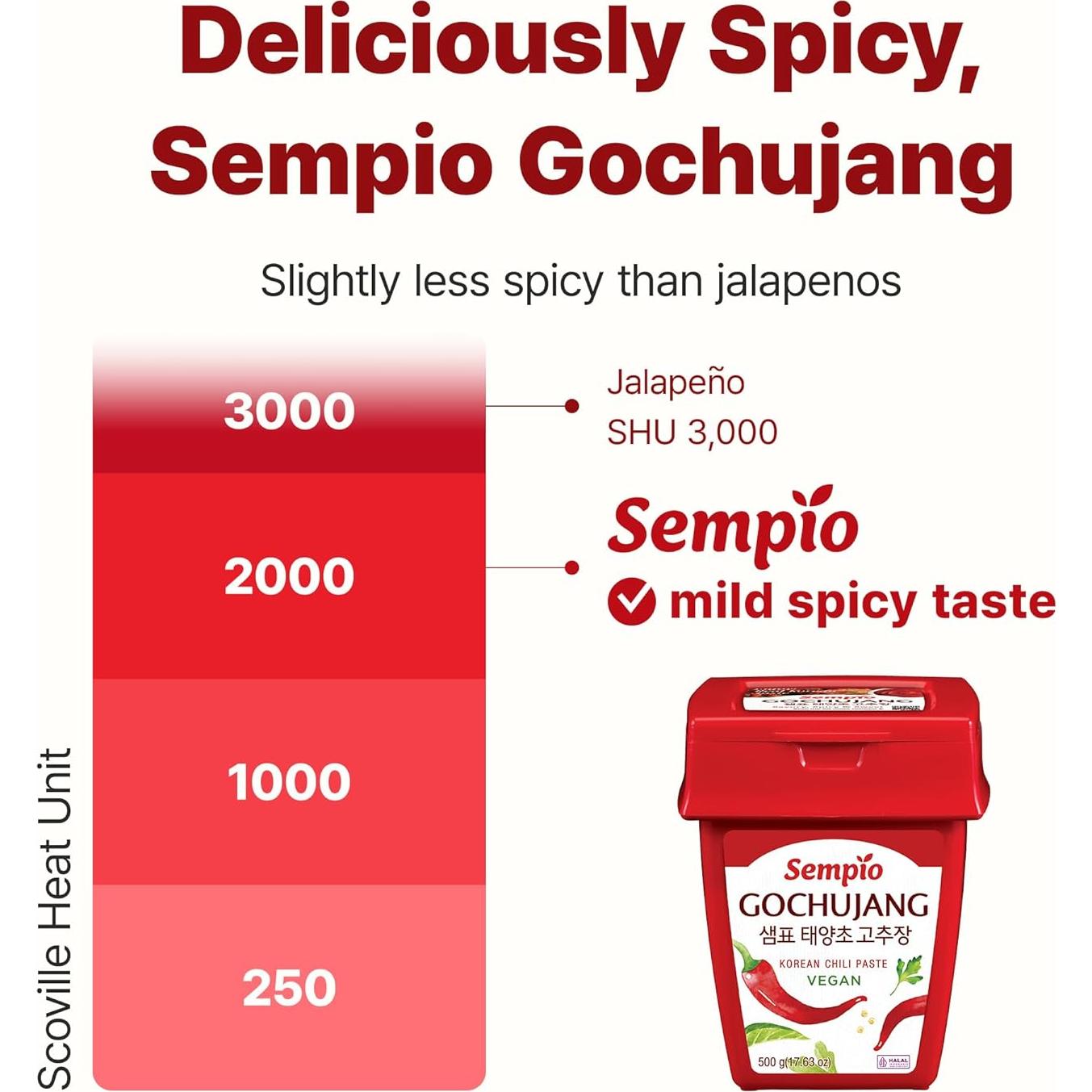 Sempio Gochujang Vegano 500g - Pasta de Pimiento Rojo Coreano